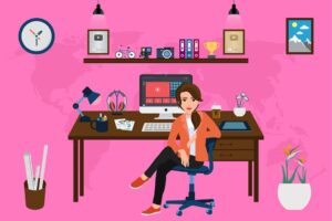 Free Woman Desk illustration and picture